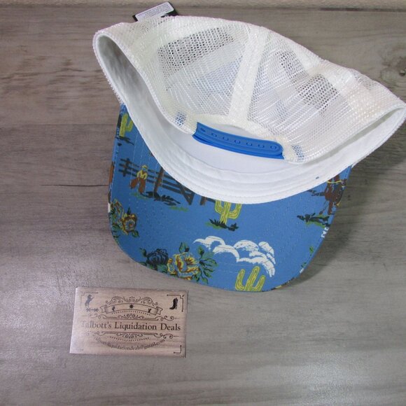 Cruel Denim Youth Wild Wild West Cowboy Print Meshback Snapback Cap Hat Light Bl - Picture 2 of 2